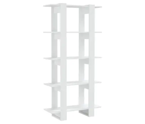 Grāmatu Plaukts, Balts, 80X30X160 Cm, Inženierijas Koks Vidaxl