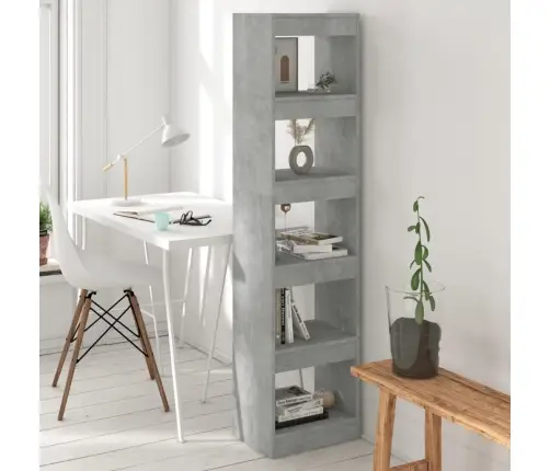 Spintelė Knygoms/Kambario Pertvara, Betono Pilka, 40X30X166Cm