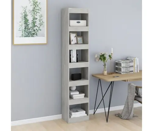 Raamaturiiul/Ruumijagaja, Betoonhall, 40X30X198 Cm Raamaturiiul/Ruumijagaja, Betoonhall, 40X30X198 Cm