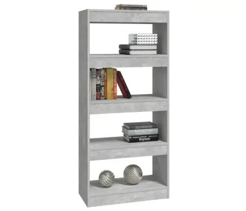 Grāmatu Plaukts, 60X30X135 Cm, Betonpelēks, Inženierijas Koks Vidaxl