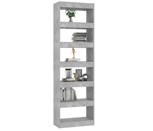 Grāmatu Plaukts, Aizslietnis, Betona Pelēks, 60X30X198 Cm Vidaxl