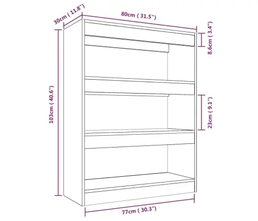 Grāmatu Plaukts, Balts, 80X30X103 Cm, Inženierijas Koks Vidaxl