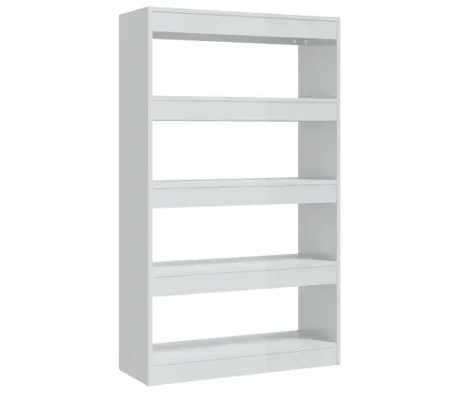 Raamaturiiul, Kõrgläikega Valge, 80X30X135 cm Tehispuit