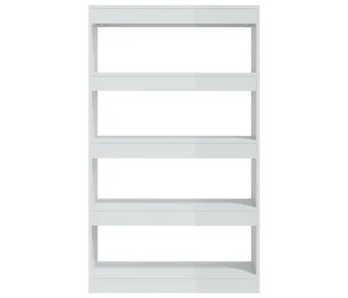 Raamaturiiul, Kõrgläikega Valge, 80X30X135 cm Tehispuit