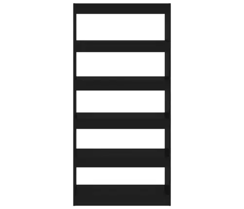 Raamaturiiul/Ruumijagaja, Must, 80X30X166 cm Tehispuit