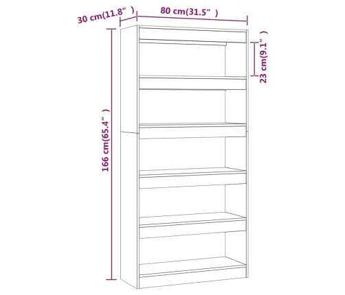Grāmatu Plaukts, 80X30X166 Cm, Betonpelēks, Inženierijas Koks Vidaxl