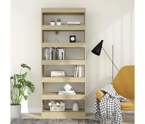 Raamaturiiul/Ruumijagaja, Sonoma Tamm, 80X30X198 cm Tehispuit