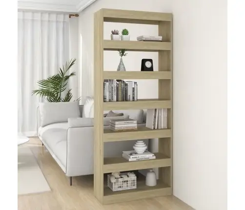 Raamaturiiul/Ruumijagaja, Sonoma Tamm, 80X30X198 cm Tehispuit