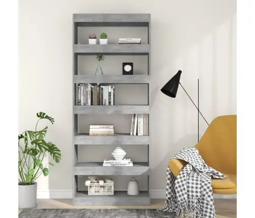 Grāmatu Plaukts, 80X30X198 Cm, Betonpelēks, Inženierijas Koks Vidaxl