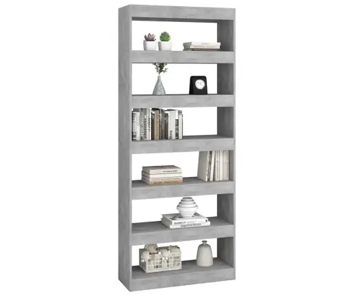 Raamaturiiul/Ruumijagaja, Betoonhall, 80X30X198 cm Tehispuit