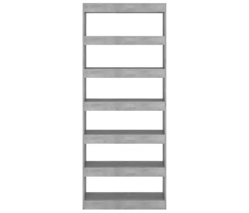 Grāmatu Plaukts, 80X30X198 Cm, Betonpelēks, Inženierijas Koks Vidaxl