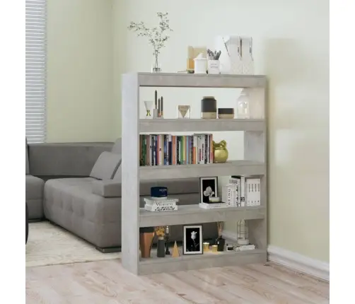 Grāmatu Plaukts, Aizslietnis, Betona Pelēks, 100X30X135 Cm Vidaxl