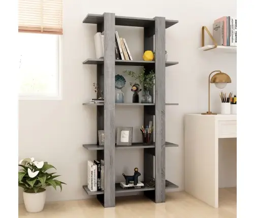 Spintelė Knygoms/Pertvara, Pilka Ąžuolo, 80X30X160cm Mediena