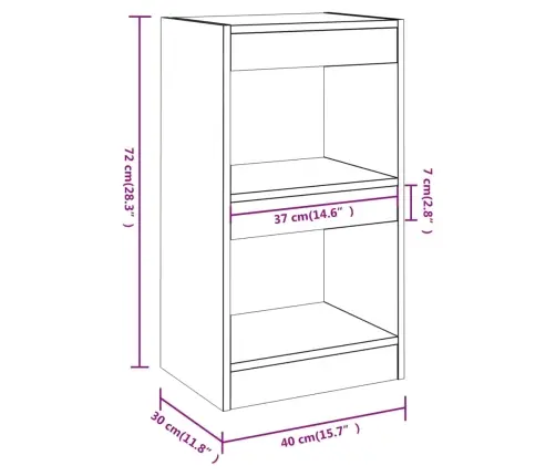 Grāmatu Plaukts, Pelēcīga Ozolkoka Krāsa, 40X30X72 Cm Vidaxl