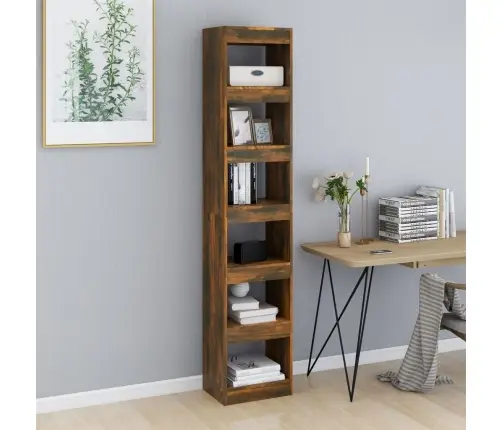 Raamaturiiul/Ruumijagaja, Suitsutatud Tamm, 40X30X135 Cm Raamaturiiul/Ruumijagaja, Suitsutatud Tamm, 40X30X135 Cm