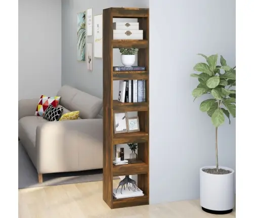 Raamaturiiul/Ruumijagaja, Suitsutatud Tamm, 40X30X135 Cm Raamaturiiul/Ruumijagaja, Suitsutatud Tamm, 40X30X135 Cm