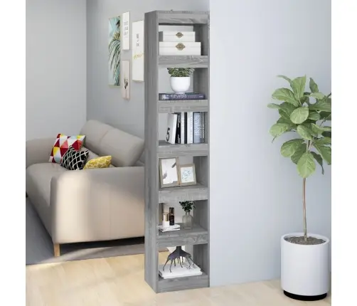 Grāmatu Plaukts, Pelēcīga Ozolkoka Krāsa, 40X30X198 Cm Vidaxl