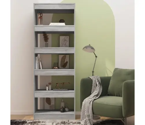 Grāmatu Plaukts, Pelēka Ozola, 60X30X166 Cm, Inženierijas Koks Vidaxl