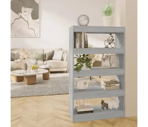 Grāmatu Plaukts, Pelēka Ozola, 80X30X135 Cm, Inženierijas Koks Vidaxl