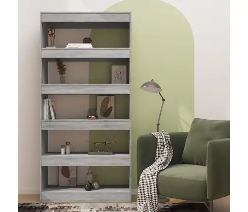 Spintelė Knygoms/Pertvara, Pilka Ąžuolo, 80X30X166cm Mediena