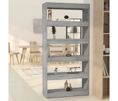 Spintelė Knygoms/Pertvara, Pilka Ąžuolo, 80X30X166cm Mediena
