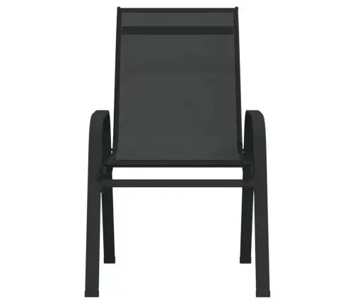 Sudedamos Sodo Kėdės, 6Vnt., Juodos, Tekstileno Audinys