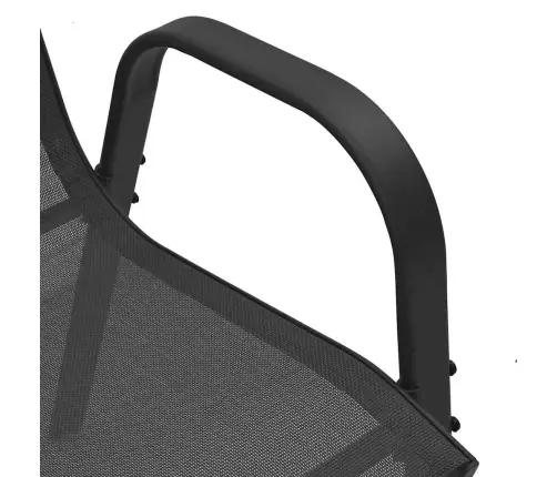 Sudedamos Sodo Kėdės, 6Vnt., Juodos, Tekstileno Audinys