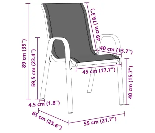 Dārza Krēsli, 6 Gab., Tekstilēns, Pelēki Vidaxl