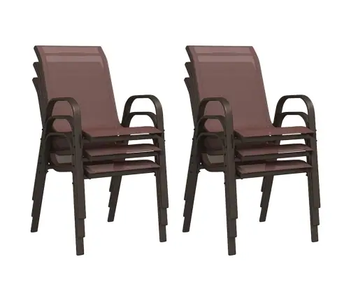 Dārza Krēsli, 6 Gab., Tekstilēns, Brūni Vidaxl