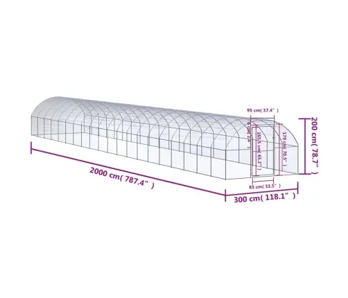 Lauko Narvas Viščiukams, 3X20X2M, Galvanizuotas Plienas