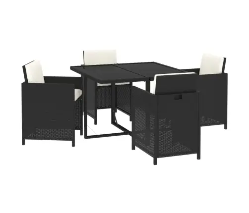 Sodo Komplektas Su Pagalvėlėmis, 5 Dalių, Juodas, Poliratanas