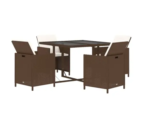 Sodo Komplektas Su Pagalvėlėmis, 5 Dalių, Rudas, Poliratanas