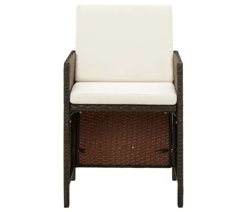 9-Osaline Aiamööbli Komplekt Patjadega, Polürotang, Pruun