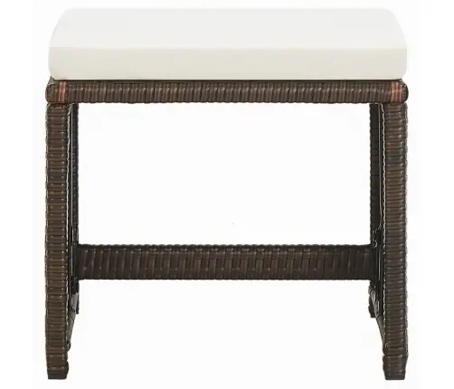 9-Daļīgs Dārza Mēbeļu Komplekts, Matrači, Brūna Pe Rotangpalma Vidaxl