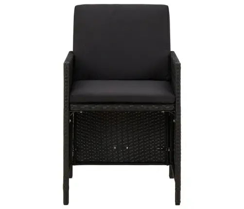 5-Osaline Aiamööbli Komplekt Patjadega, Must, Polürotang