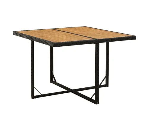 9-Daļīgs Dārza Mēbeļu Komplekts, Matrači, Melns, Pe Rotangpalma Vidaxl