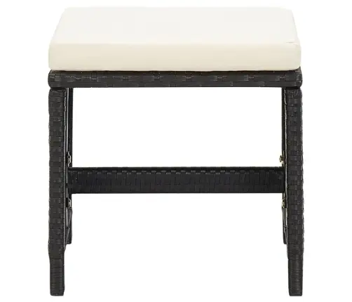 Sodo Komplektas Su Pagalvėlėmis, 9 Dalių, Juodas, Poliratanas