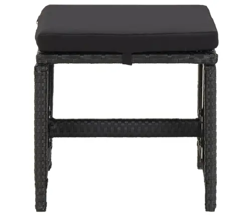 Sodo Komplektas Su Pagalvėlėmis, 9 Dalių, Juodas, Poliratanas