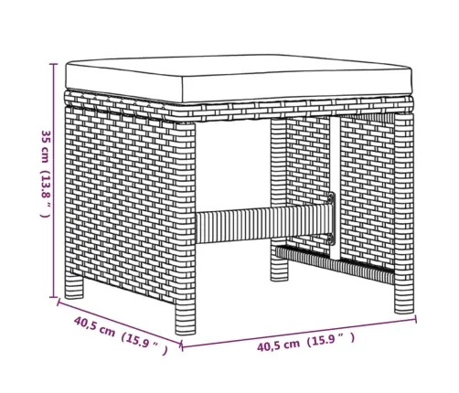 Sodo Komplektas Su Pagalvėlėmis, 9 Dalių, Juodas, Poliratanas