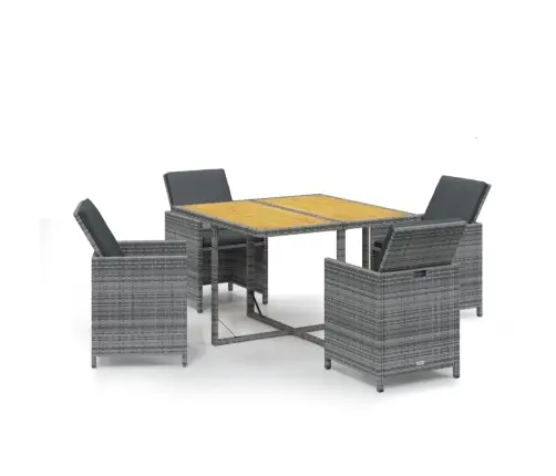 5-Daļīgs Dārza Mēbeļu Komplekts Ar Matračiem, Pe Rotangpalma Vidaxl