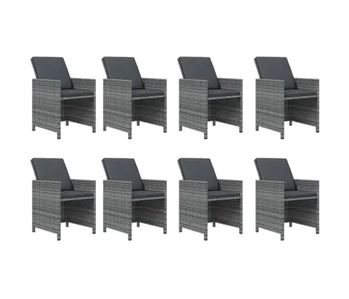 9-Daļīgs Dārza Mēbeļu Komplekts Ar Matračiem, Pe Rotangpalma Vidaxl