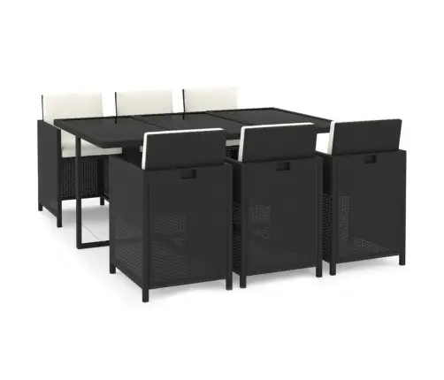 7-Daļīgs Dārza Mēbeļu Komplekts Ar Matračiem, Pe Rotangpalma Vidaxl