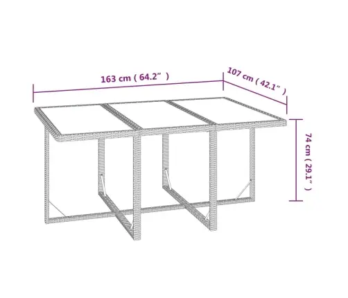 7-Daļīgs Dārza Mēbeļu Komplekts Ar Matračiem, Pe Rotangpalma Vidaxl