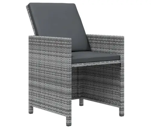 7-Daļīgs Dārza Mēbeļu Komplekts, Matrači, Pelēka Pe Rotangpalma Vidaxl