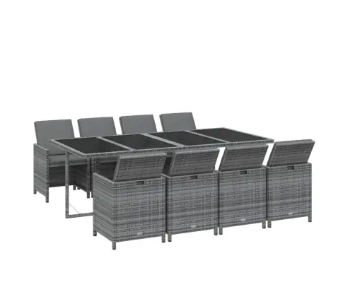 9-Daļīgs Dārza Mēbeļu Komplekts Ar Matračiem, Pe Rotangpalma Vidaxl