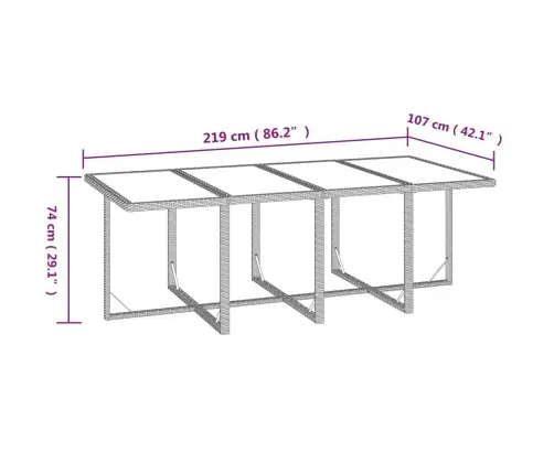 9-Daļīgs Dārza Mēbeļu Komplekts Ar Matračiem, Pe Rotangpalma Vidaxl