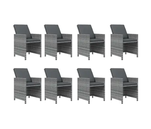 9-Daļīgs Dārza Mēbeļu Komplekts Ar Matračiem, Pe Rotangpalma Vidaxl