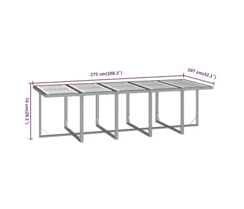 Sodo Komplektas Su Pagalvėlėmis, 11 Dalių, Pilkas, Poliratanas