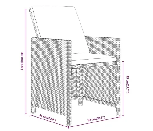 Sodo Komplektas Su Pagalvėlėmis, 17 Dalių, Juodas, Poliratanas