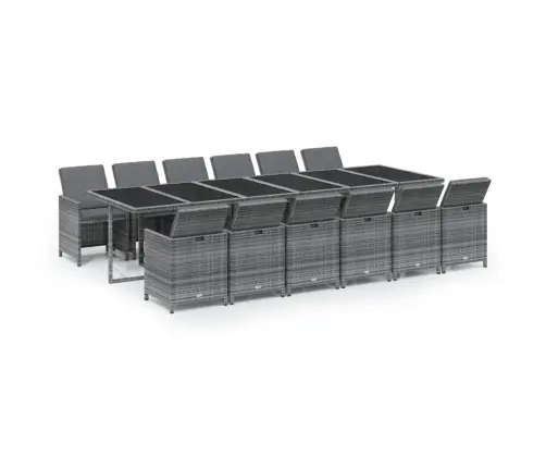 13-Daļīgs Dārza Mēbeļu Komplekts Ar Matračiem, Pe Rotangpalma Vidaxl